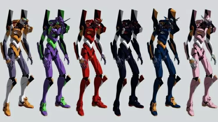 What is the color of the EVA Unit-01 piloted by Shinji Ikari?