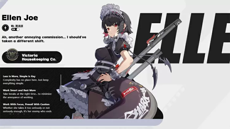 Ellen Joe  --  Victoria Housekeeping Co.